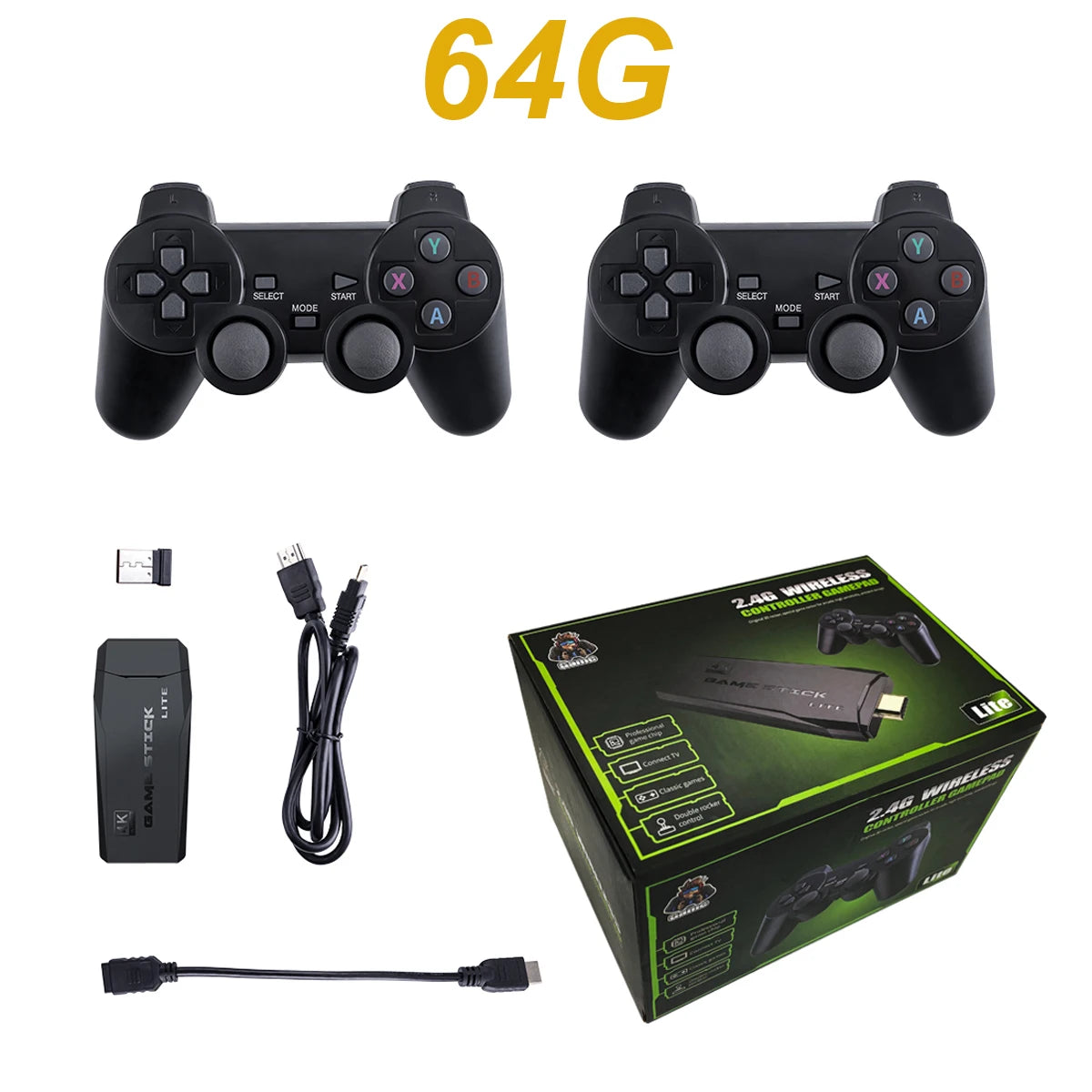  Retro Video Game Console 2.4G Wireless Console Game Stick 4K 20000 Game 64G 